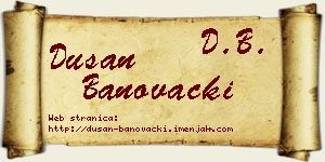 Dušan Banovački vizit kartica